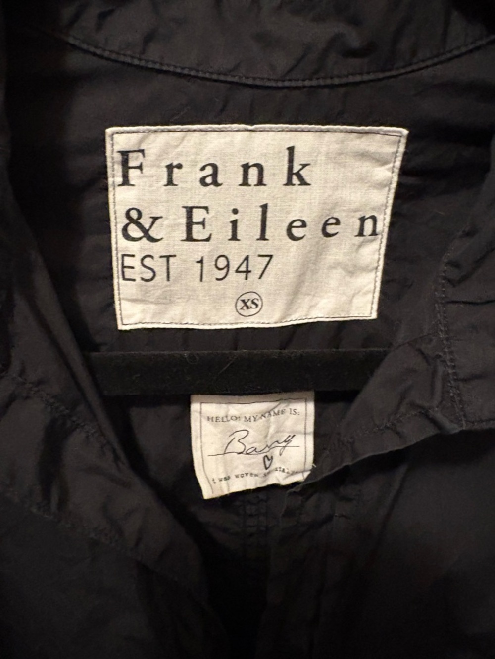 Frank & Eileen Barry black classic denim button down size XS - Picture 5 of 9
